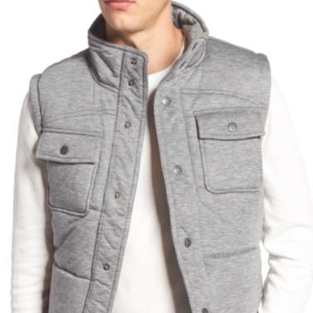 KANE & UNKE Heathered Jersey Vest in Charcoal - L